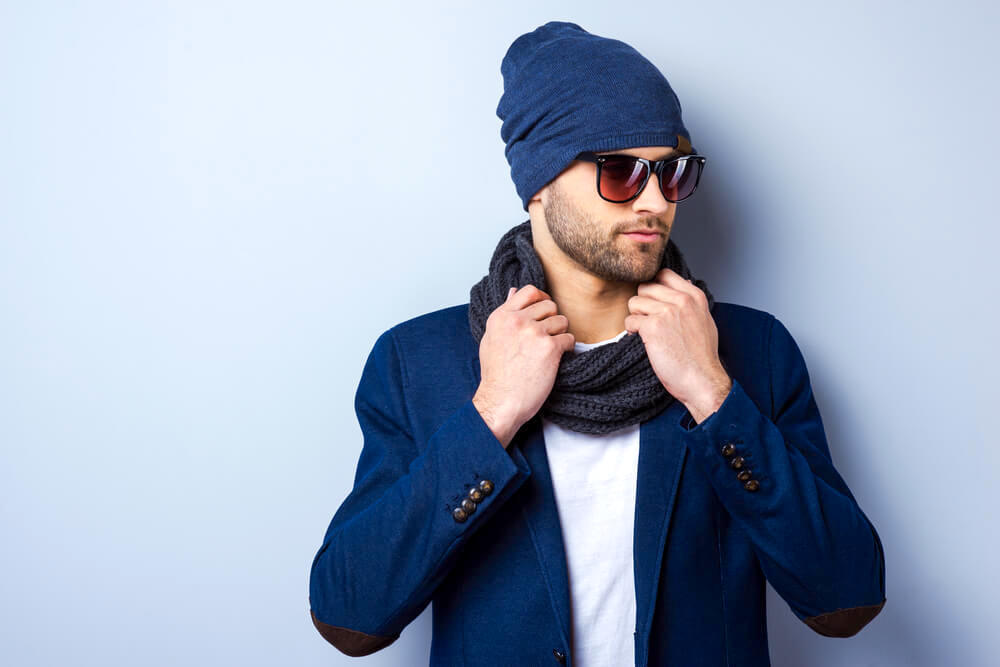 man wearing scarf