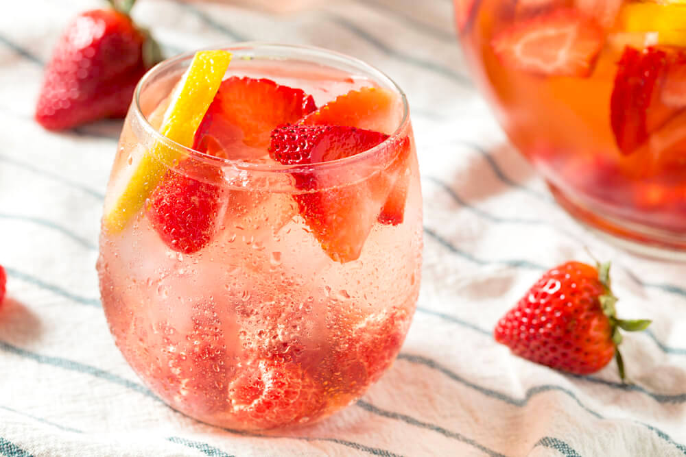 Strawberry cocktail in a glass