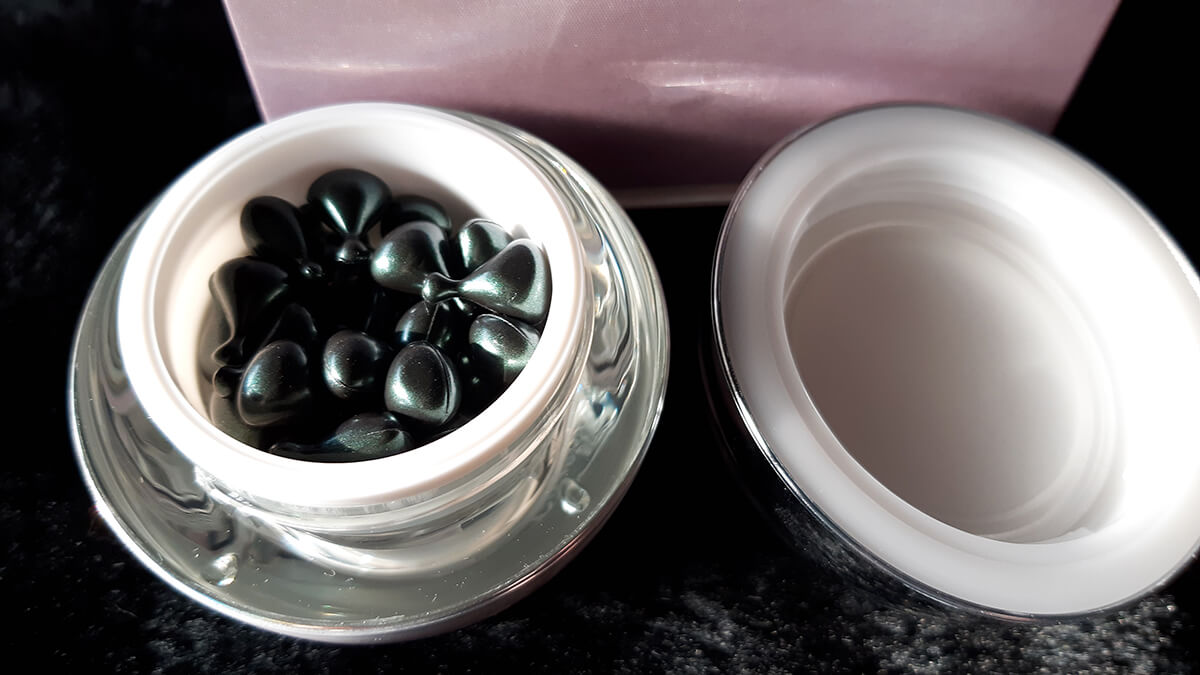 Skincare capsules in jar