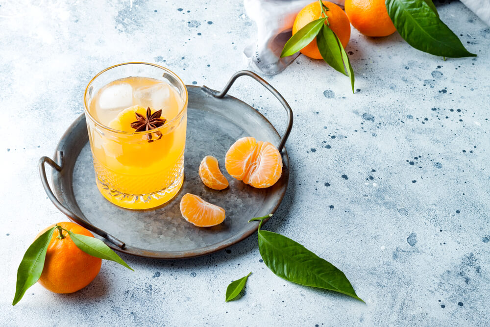 Orange drink in glass