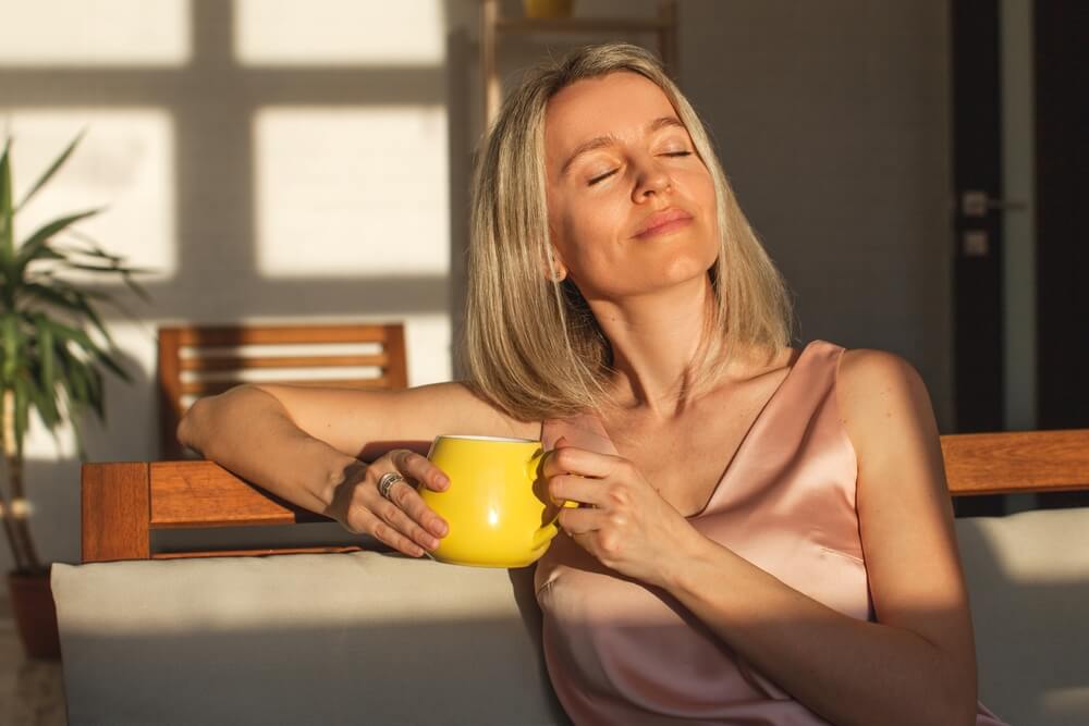 woman drinking tea