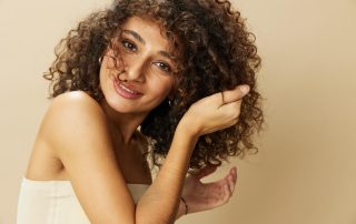 woman curly hair